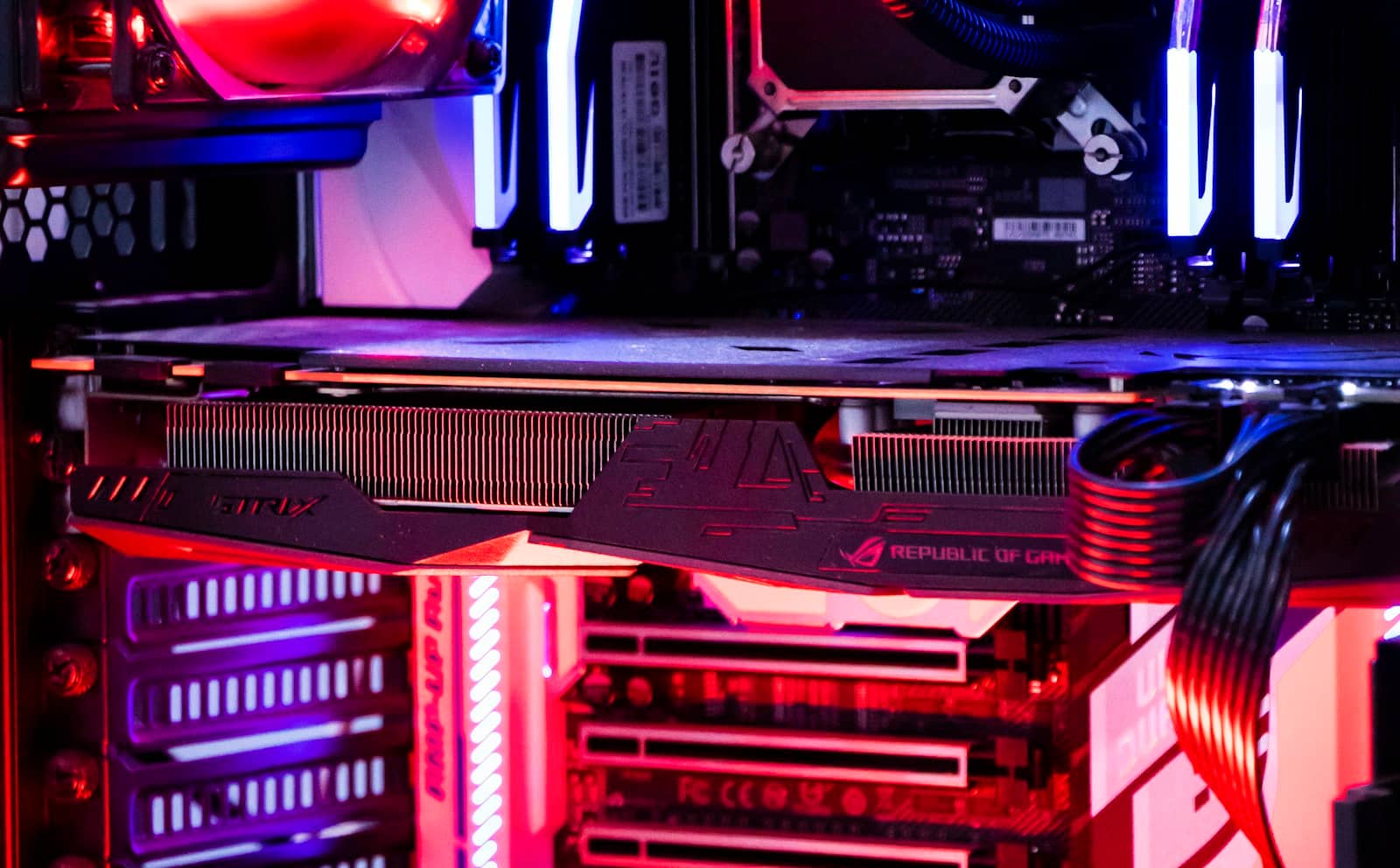 A graphics card installed in a PC