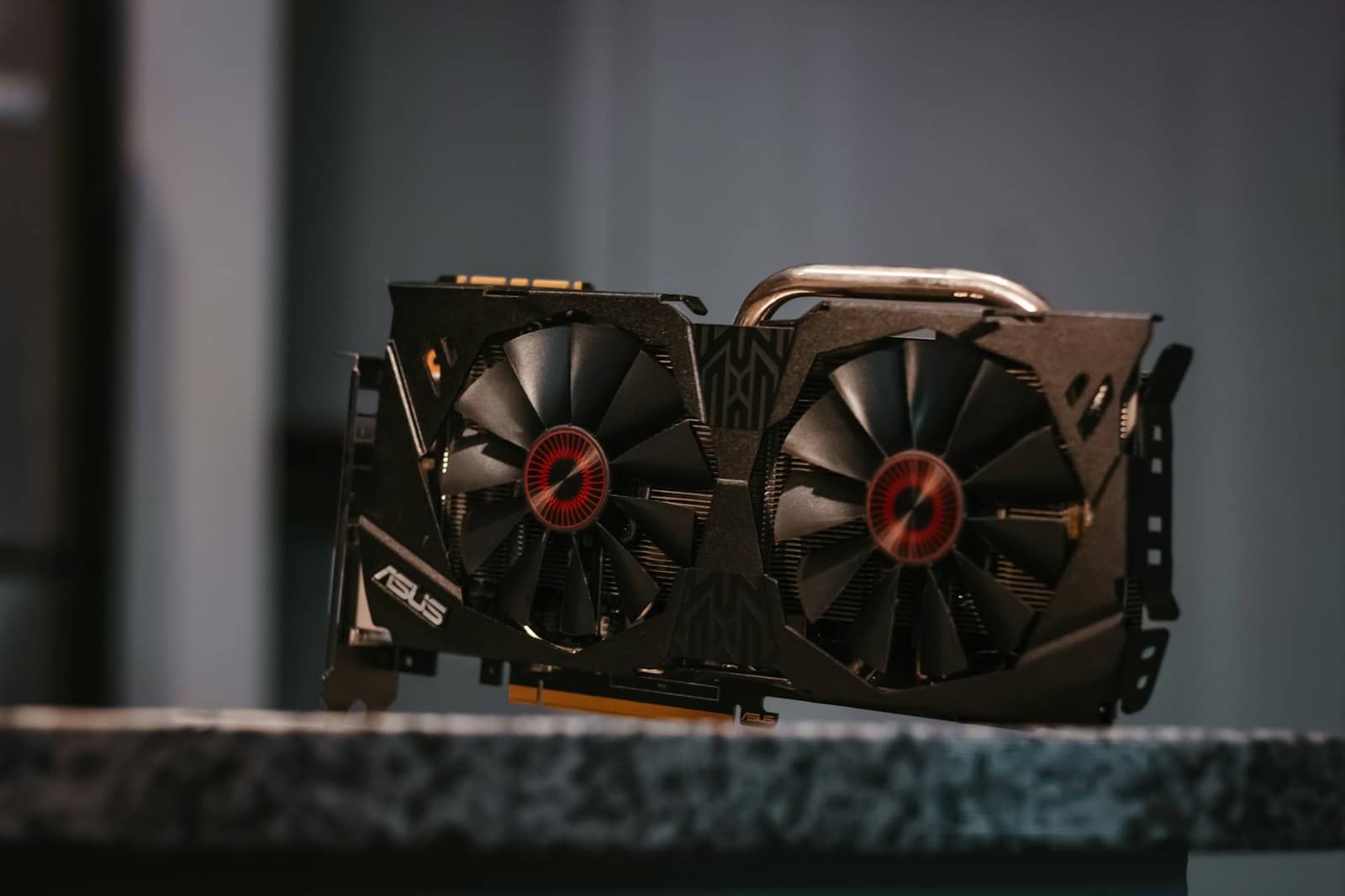 Computer components during a PC build