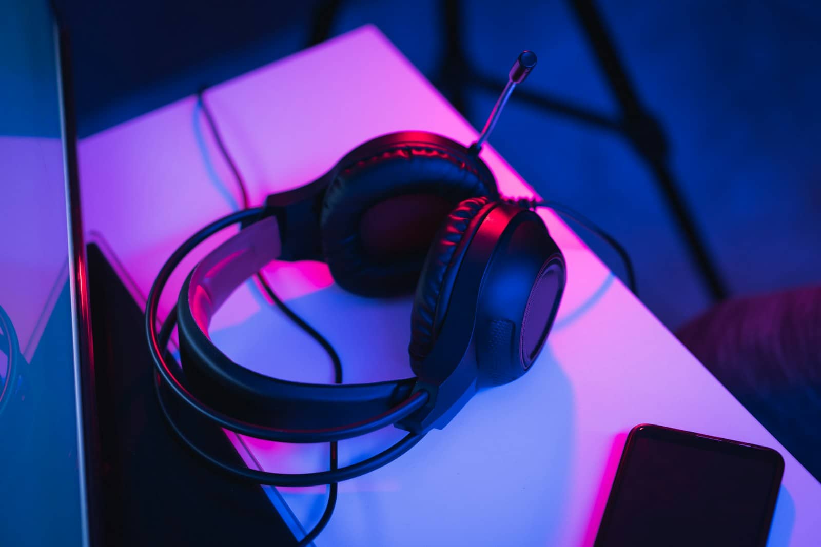 A gaming headset in use