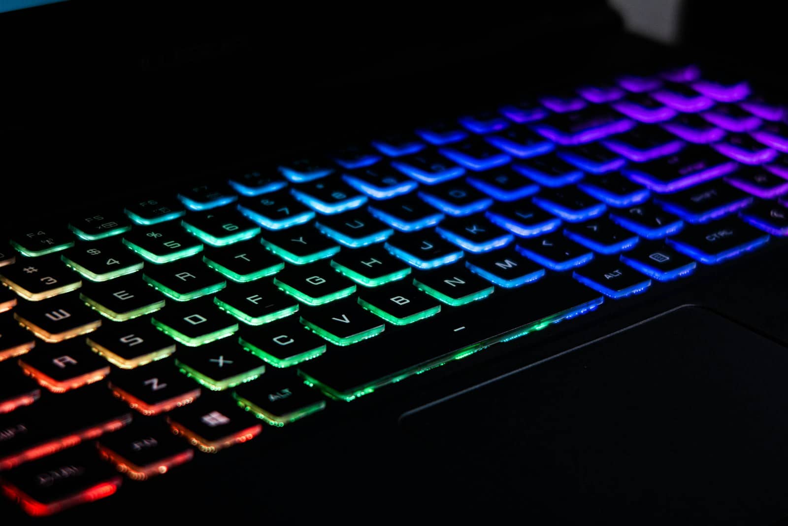 A gaming laptop on a desk