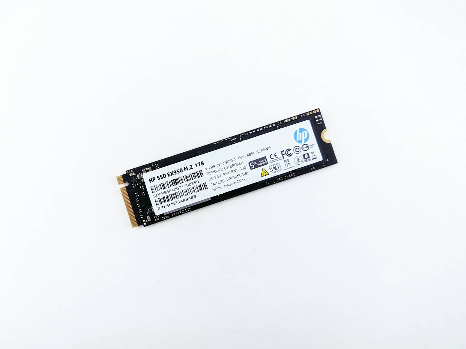 An NVMe SSD drive close up