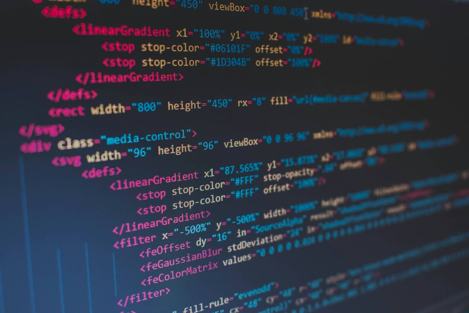 Lines of code on a dark screen