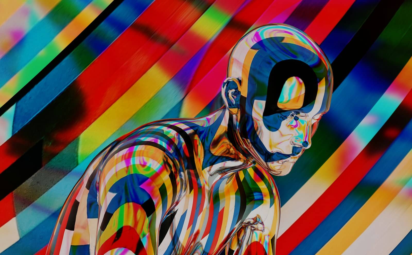 A colorful AI-generated abstract figure