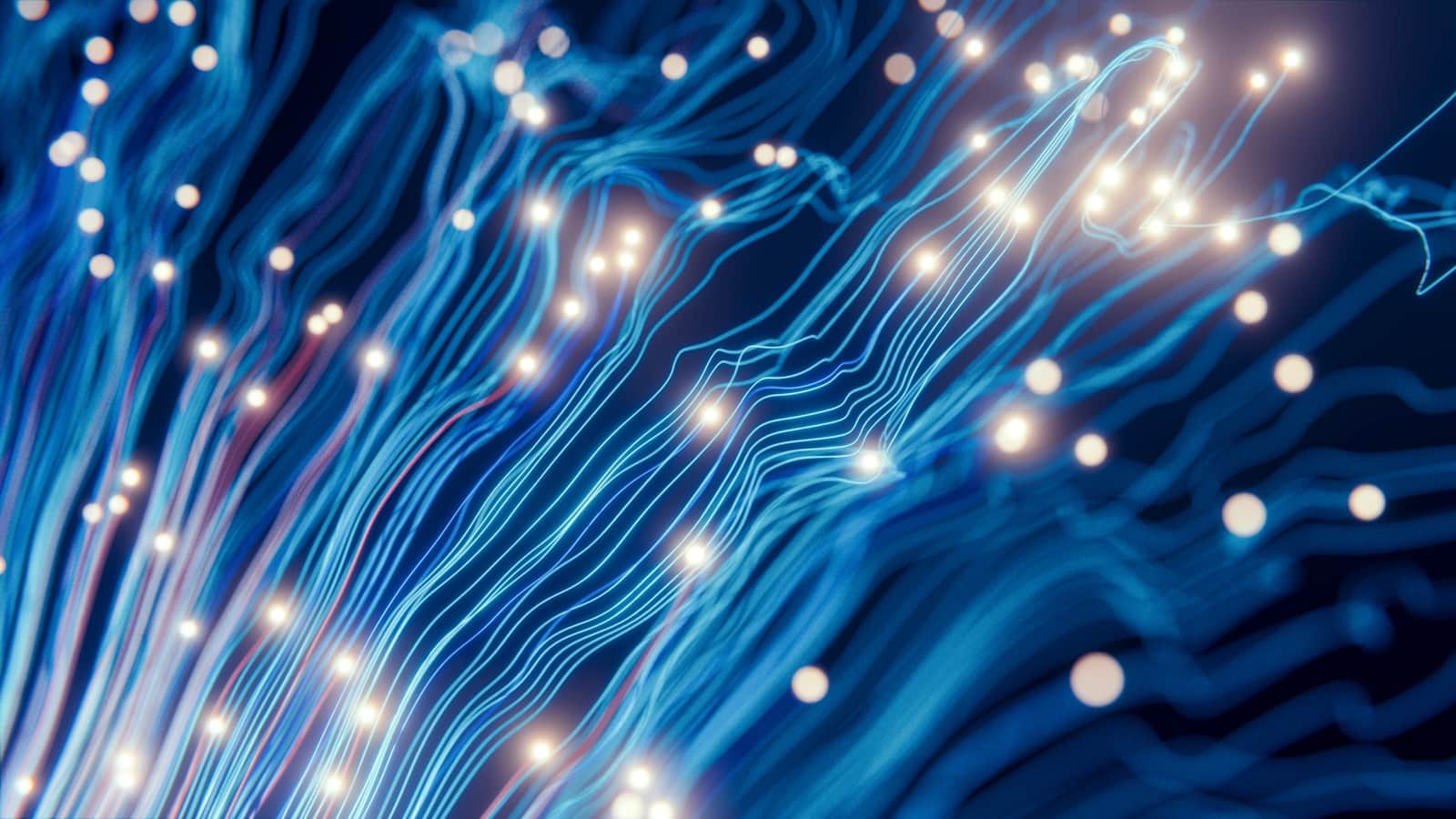 An abstract blue visualization of a neural network