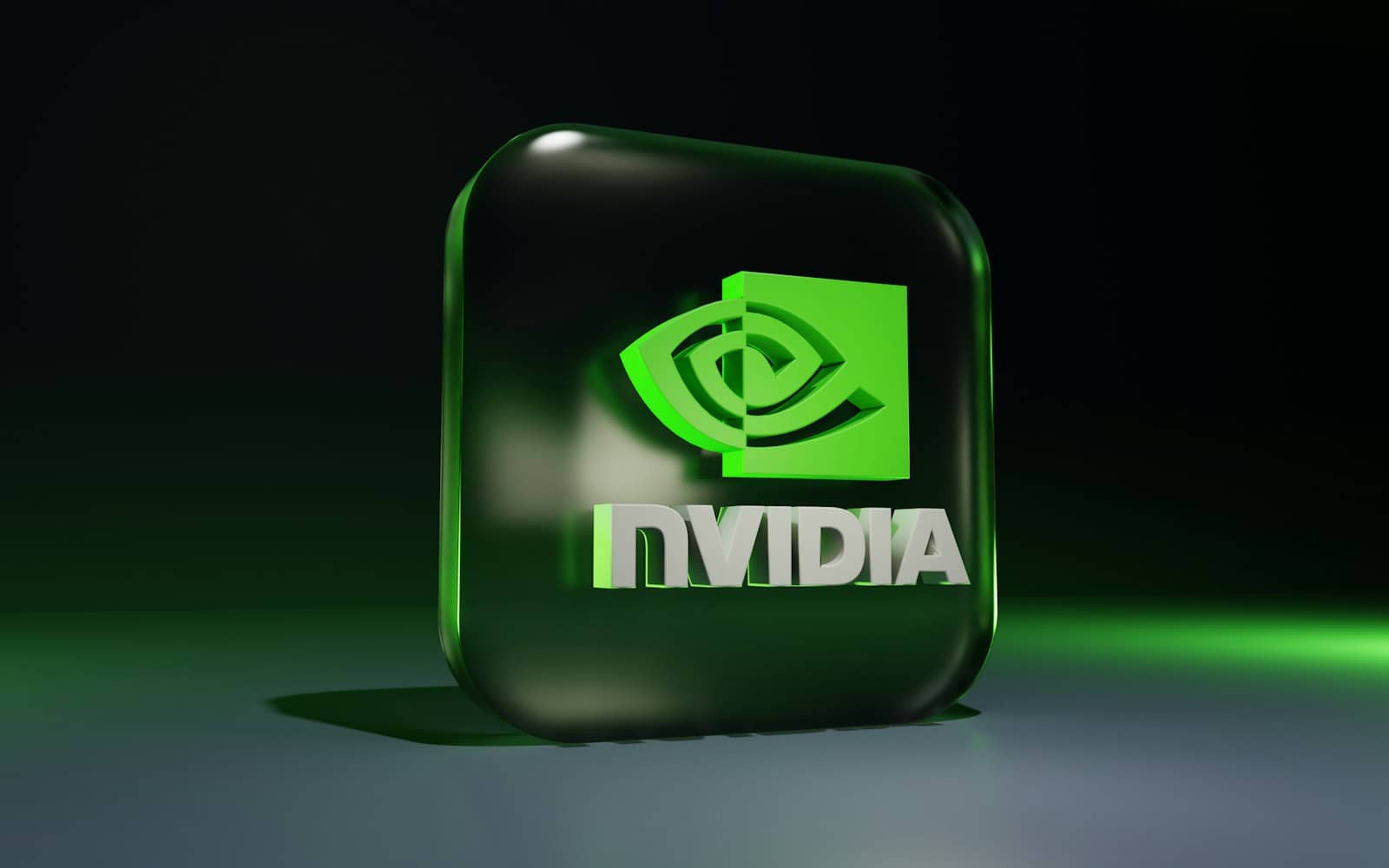 An NVIDIA logo on a dark background