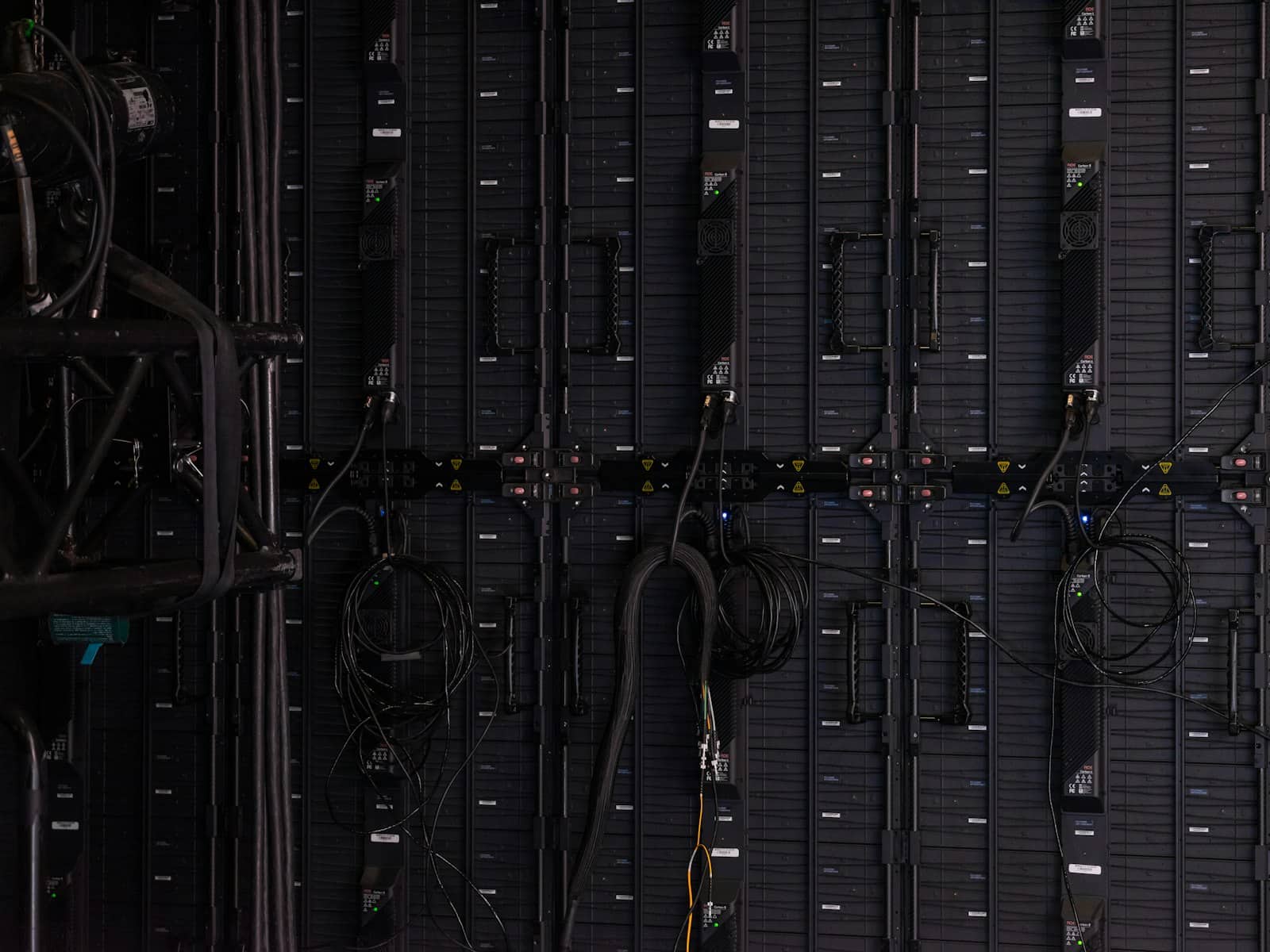 A data center storage concept in blue