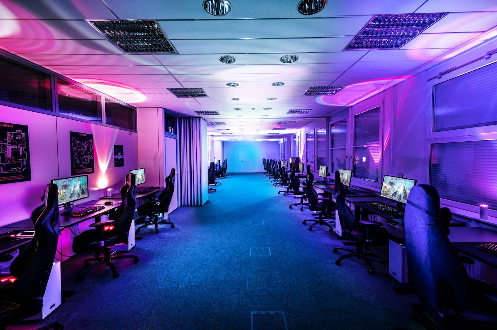 An esports gaming arena setup