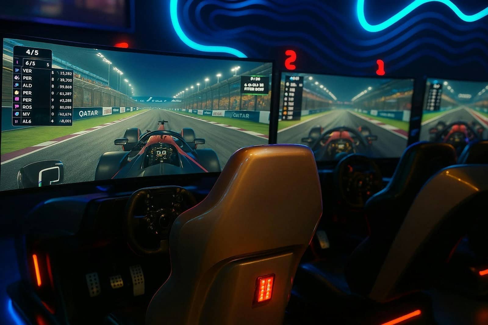Racing simulator rigs with fast on-screen motion