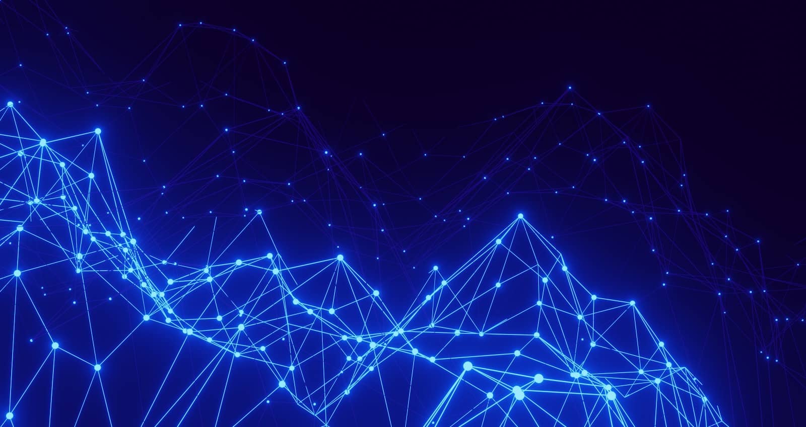 Abstract blue neural network nodes