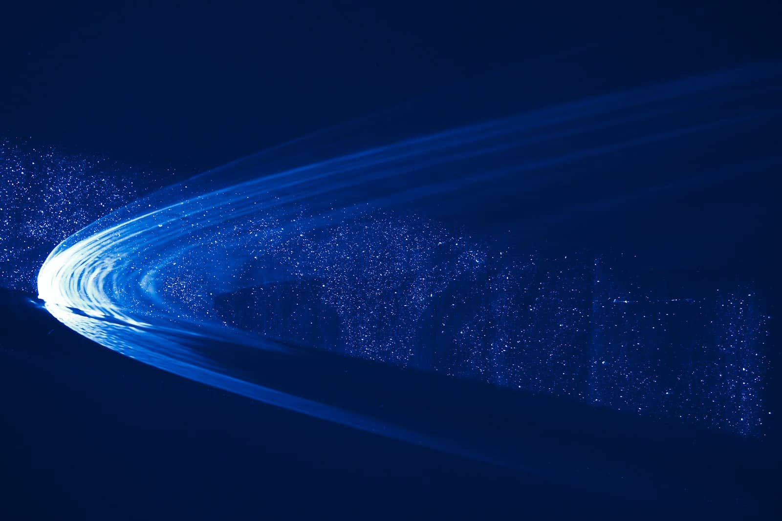 Abstract data flowing across a blue network
