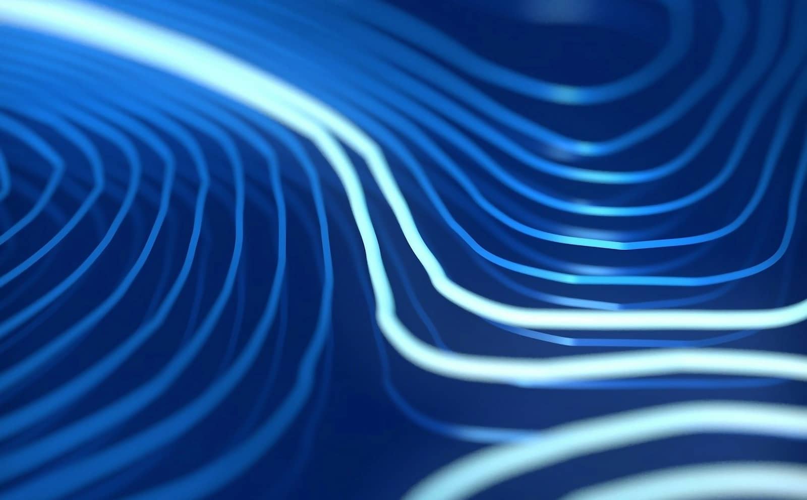 Flowing blue lines forming an abstract reasoning pattern