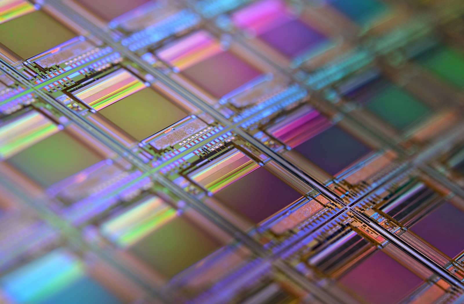 Computer memory chip modules in close-up