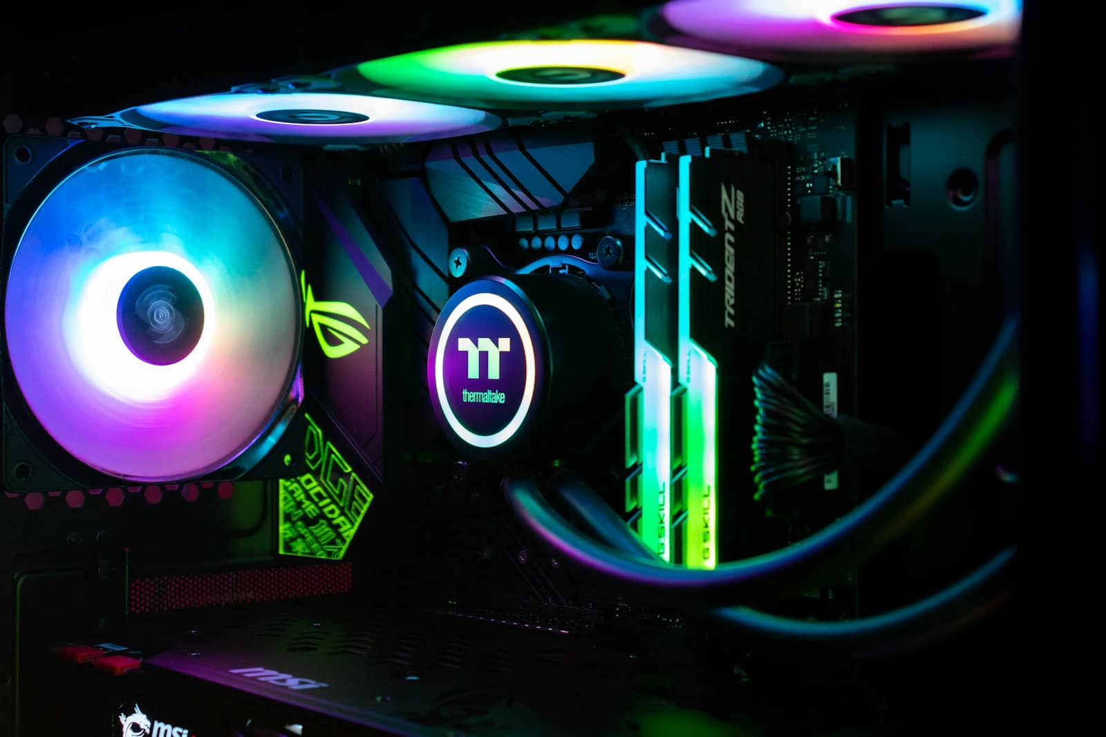 Computer components with RGB lighting