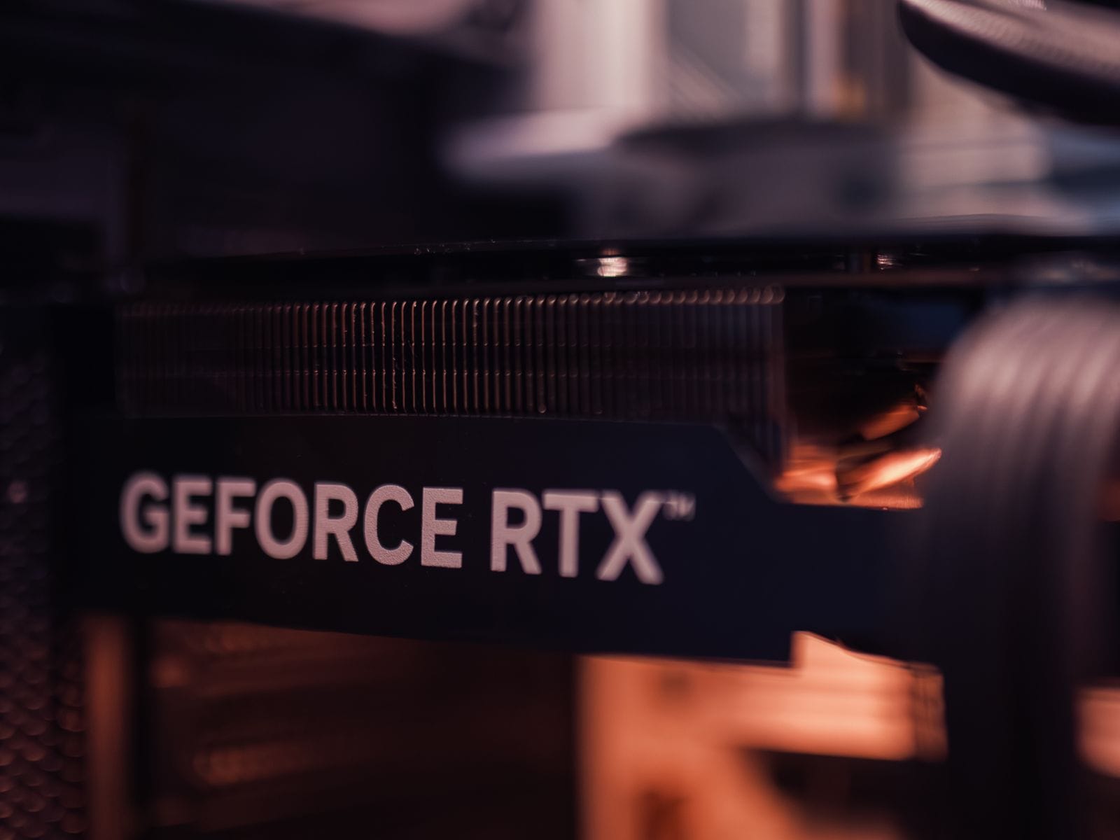 GeForce RTX graphics card installed in a desktop PC build