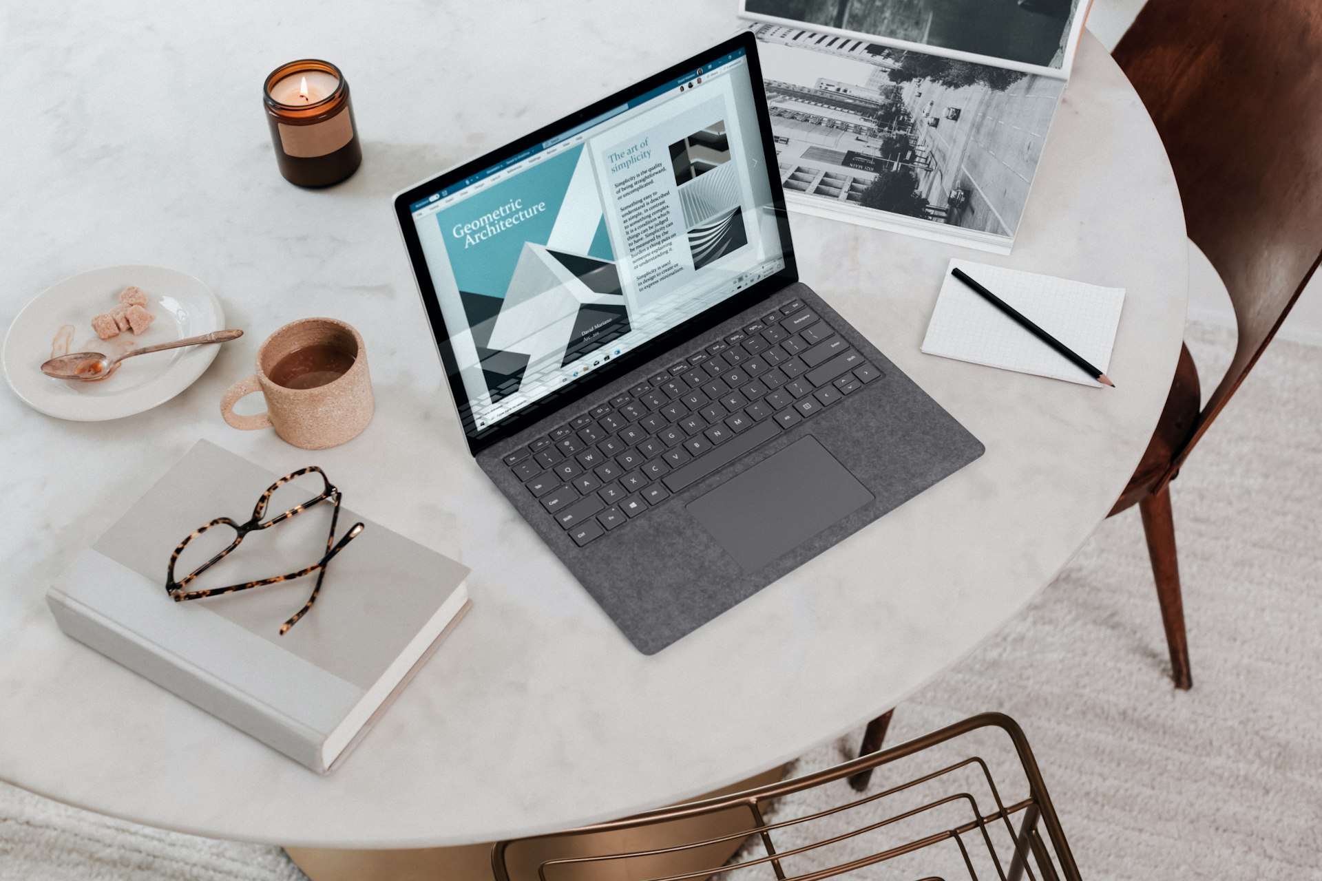 Laptop on a desk