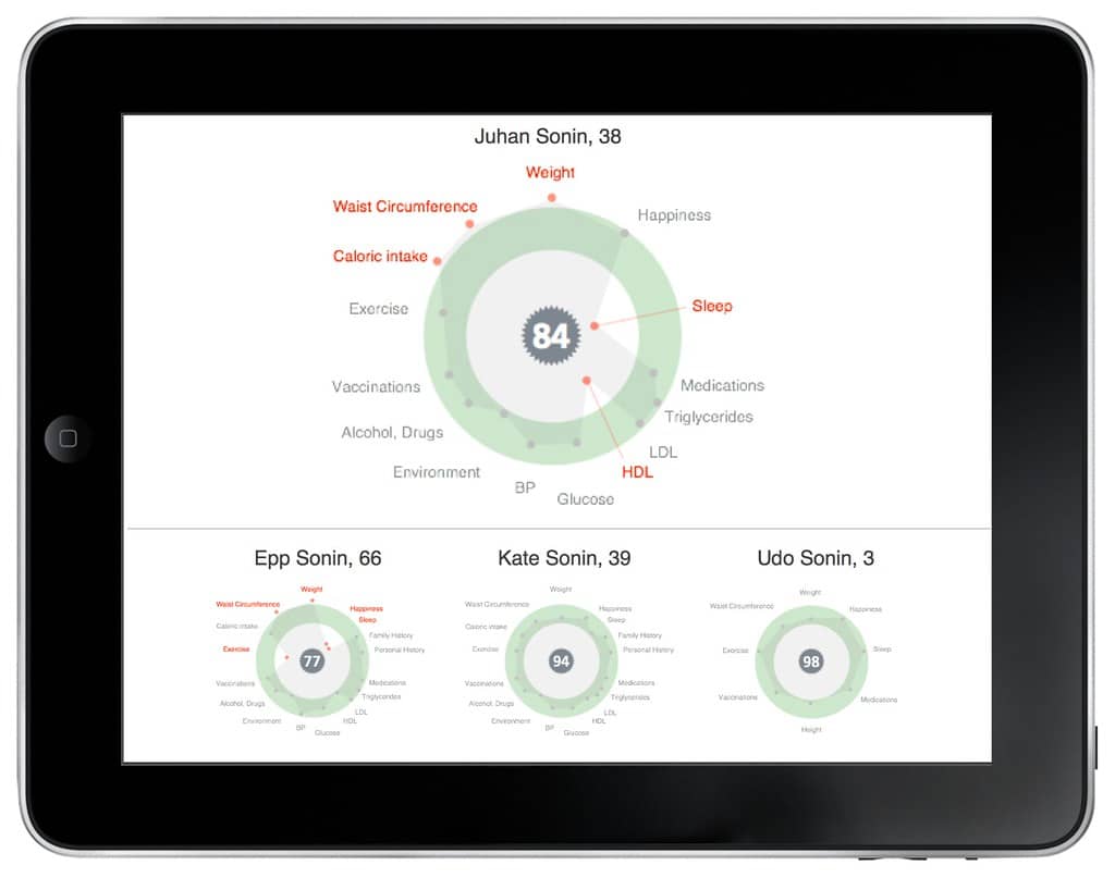Smartphone displaying a health and fitness tracking app