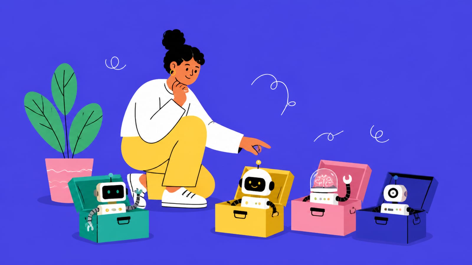 Illustration of choosing among several AI agent framework toolboxes