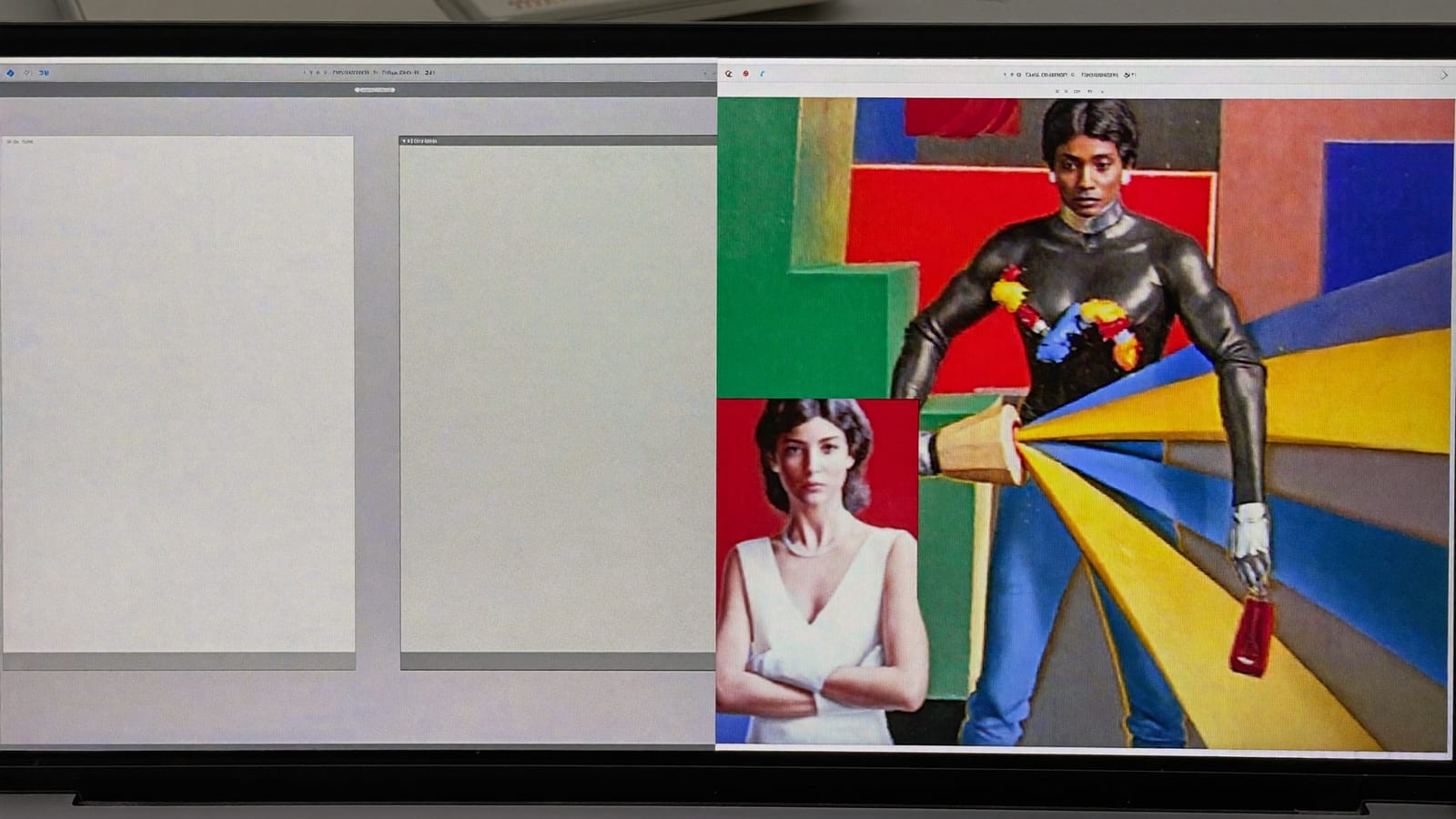 A before/after split: left a plain text-only landing page, right the same page redesigned with a rich hero image