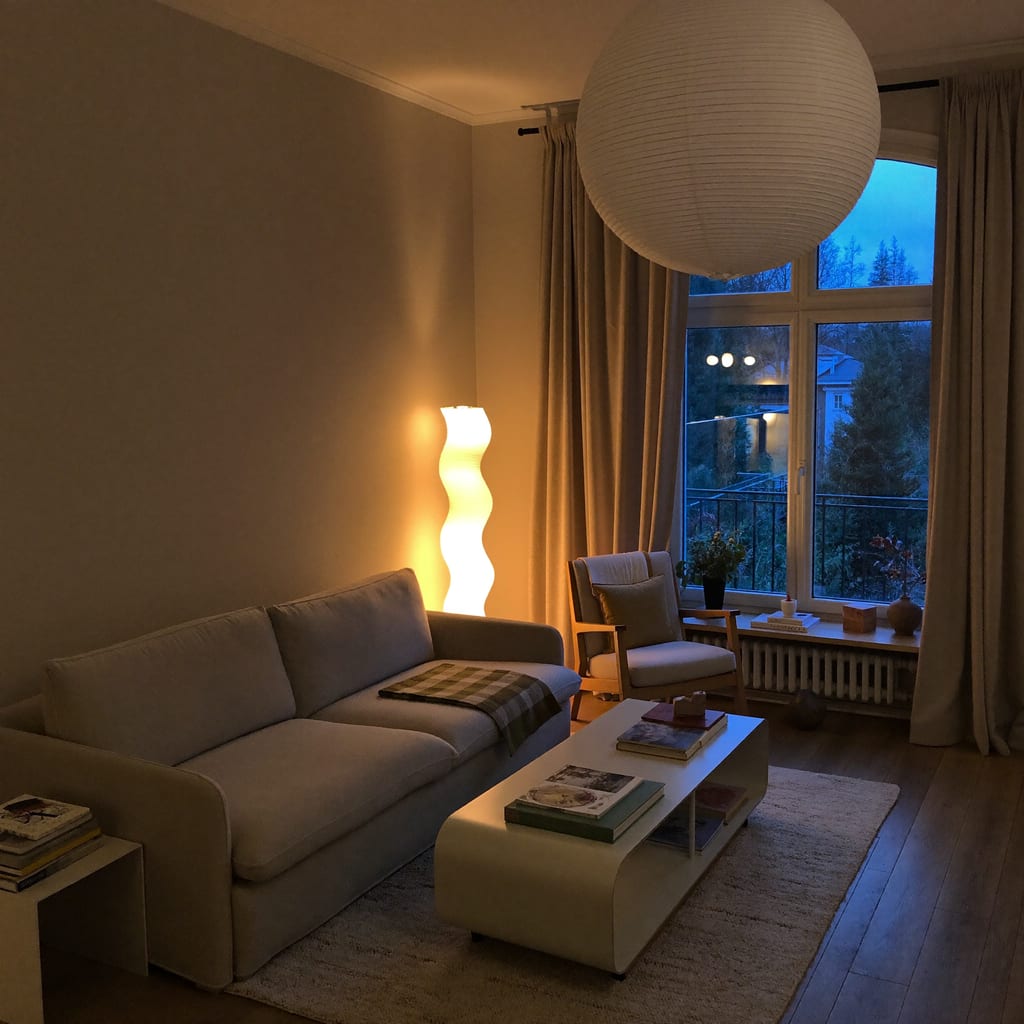 An interior design image generated with Higgsfield