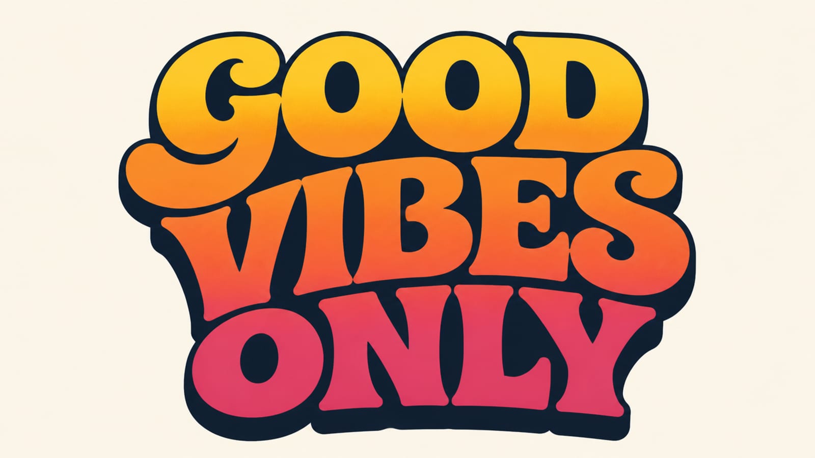A retro bubble-letter 'Good Vibes Only' typographic design for print-on-demand products