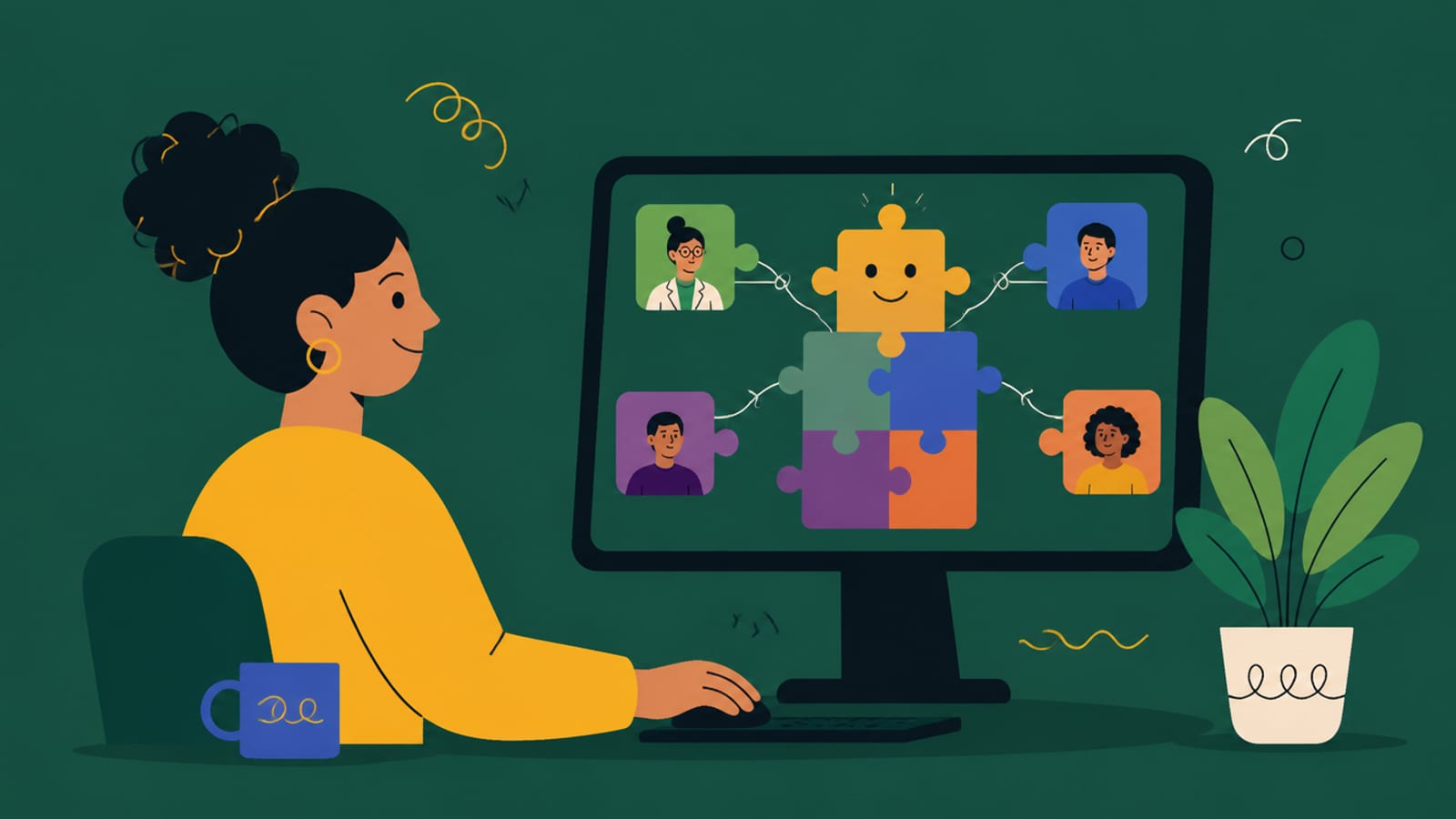 Illustration of a person running a local Llama 4 model built of mixture-of-experts blocks