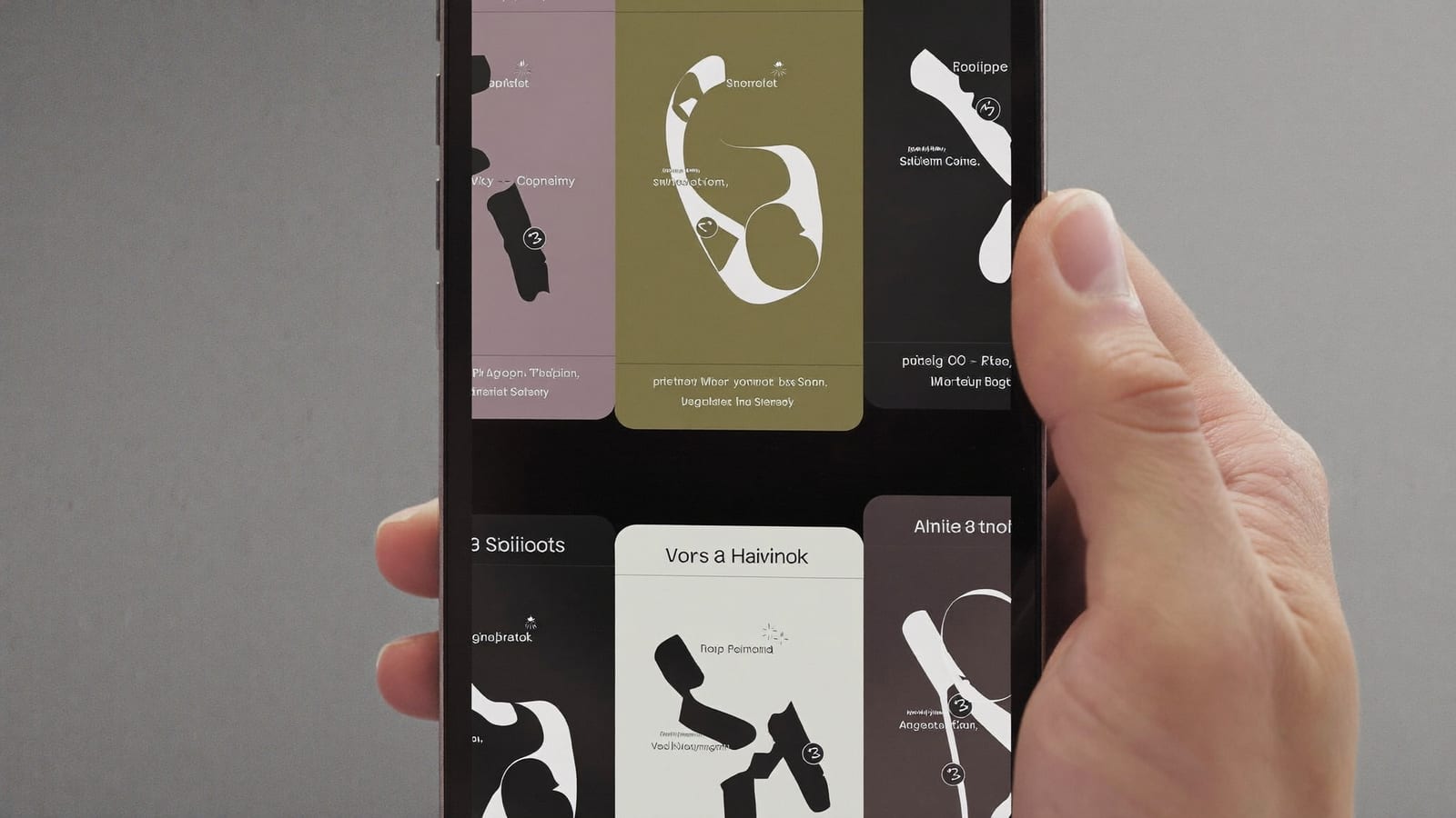 A grid of several vertical short-video ad frames on a phone, each a slightly different variation