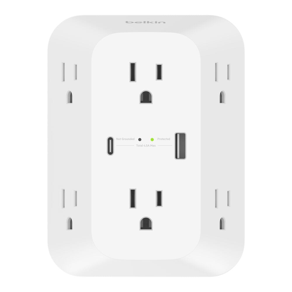 Belkin 6-Outlet Wall Surge Protector with USB-C and USB-A (SRA008)